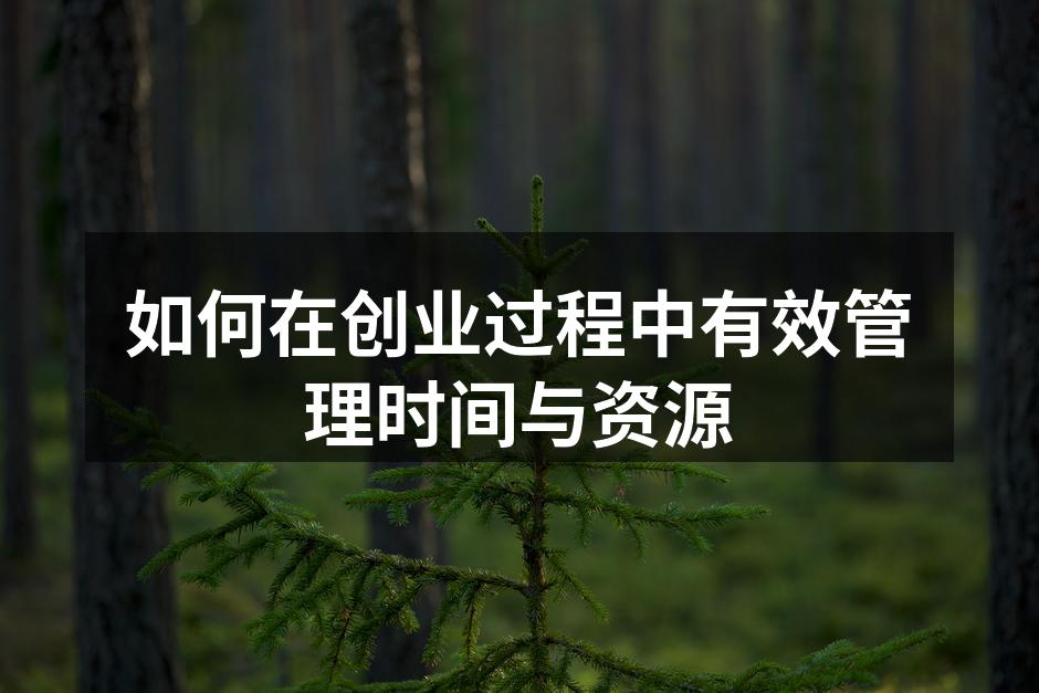如何在创业过程中有效管理时间与资源